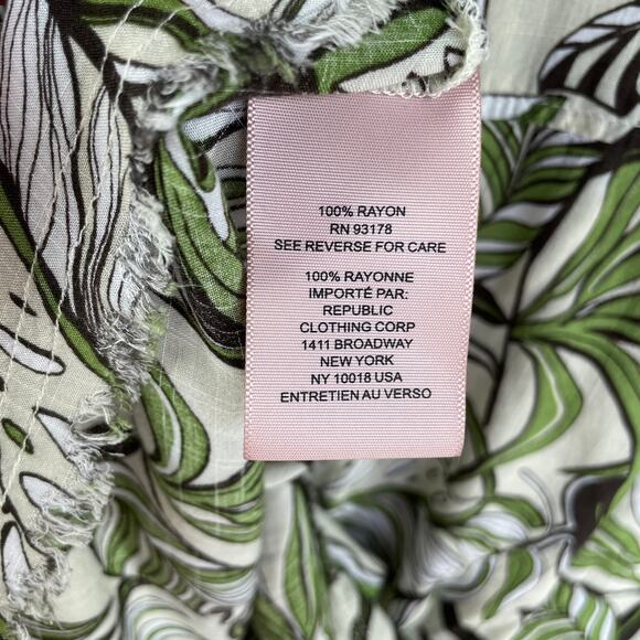 PHILOSOPHY Button Down Womens S Cropped Hawaiian Print Beach Vacation Resort - Picture 7 of 11
